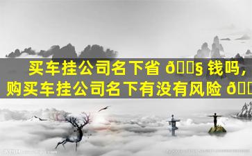 买车挂公司名下省 🐧 钱吗,购买车挂公司名下有没有风险 🍁